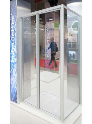 Душевой уголок GuteWetter Practic Rectan GK-402 левая 85x80 см стекло бесцветное, профиль матовый хром