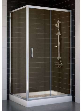 Душевой уголок Vegas Glass ZP+ZPV 100*80 08 05 профиль глянцевый хром, стекло бронза