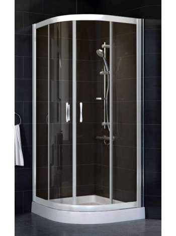 Душевой уголок Vegas Glass ZS-F 80*100 01 05 профиль белый, стекло бронза