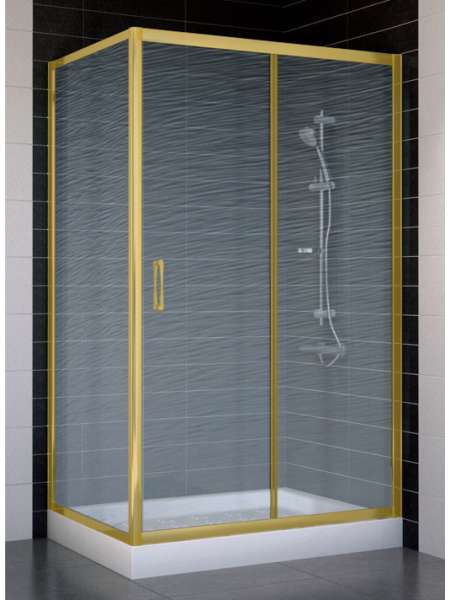 Душевой уголок Vegas Glass ZP+ZPV 110*70 09 02 профиль золото, стекло шиншилла