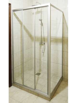 Душевой уголок GuteWetter Practic Square GK-403 левая 100x100 см стекло бесцветное, профиль матовый хром