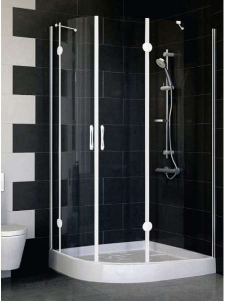 Душевой уголок Vegas Glass AFS-F 110*100 01 01 R профиль белый, стекло прозрачное