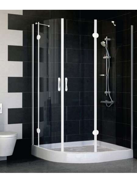 Душевой уголок Vegas Glass AFS-F 120*90 01 01 R профиль белый, стекло прозрачное