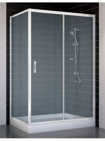 Душевой уголок Vegas Glass ZP+ZPV 120*70 01 10 профиль белый, стекло сатин
