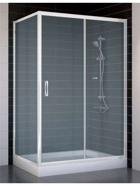 Душевой уголок Vegas Glass ZP+ZPV 120*70 01 10 профиль белый, стекло сатин