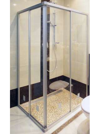 Душевой уголок GuteWetter Practic Rectan GK-422 правая 85x70 см стекло бесцветное, профиль матовый хром