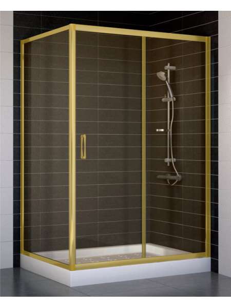 Душевой уголок Vegas Glass ZP+ZPV 120*90 09 05 профиль золото, стекло бронза