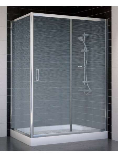 Душевой уголок Vegas Glass ZP+ZPV 130*70 08 02 профиль глянцевый хром, стекло шиншилла