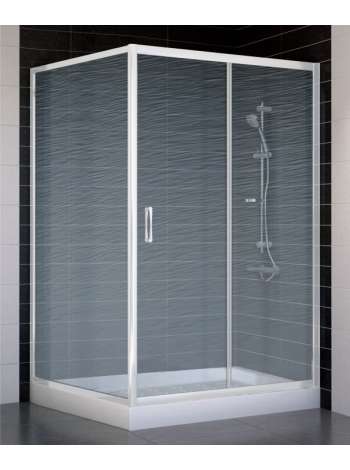Душевой уголок Vegas Glass ZP+ZPV 120*100 01 02 профиль белый, стекло шиншилла
