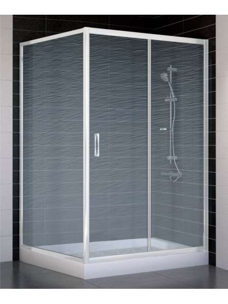 Душевой уголок Vegas Glass ZP+ZPV 120*100 01 02 профиль белый, стекло шиншилла