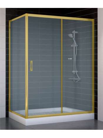 Душевой уголок Vegas Glass ZP+ZPV 140*70 09 10 профиль золото, стекло сатин