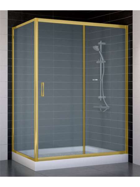 Душевой уголок Vegas Glass ZP+ZPV 140*70 09 10 профиль золото, стекло сатин