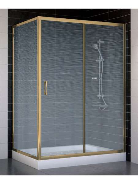 Душевой уголок Vegas Glass ZP+ZPV 130*80 05 02 профиль бронза, стекло шиншилла