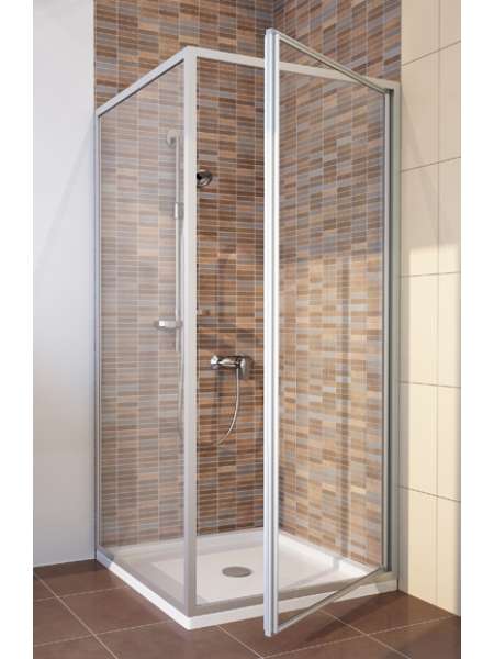 Душевой уголок GuteWetter Practic Square GK-401 правая 80x80 см стекло бесцветное, профиль матовый хром