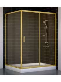 Душевой уголок Vegas Glass ZP+ZPV 140*100 09 05 профиль золото, стекло бронза