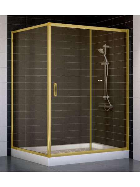 Душевой уголок Vegas Glass ZP+ZPV 140*100 09 05 профиль золото, стекло бронза