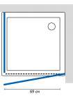 Душевой уголок GuteWetter Practic Square GK-401 правая 80x80 см стекло бесцветное, профиль матовый хром