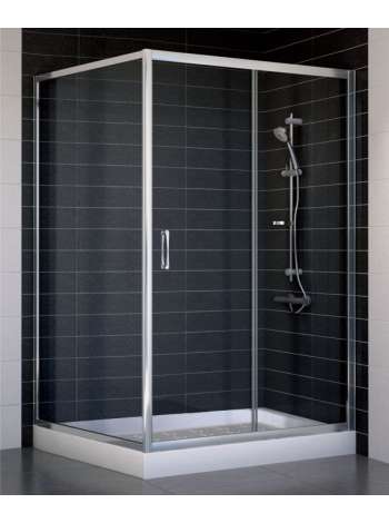 Душевой уголок Vegas Glass ZP+ZPV 120*100 08 01 профиль глянцевый хром, стекло прозрачное
