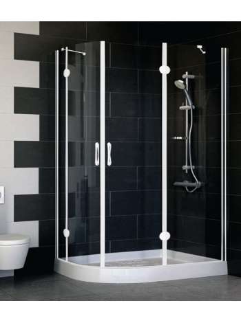 Душевой уголок Vegas Glass AFS-F 120*80 01 01 R профиль белый, стекло прозрачное