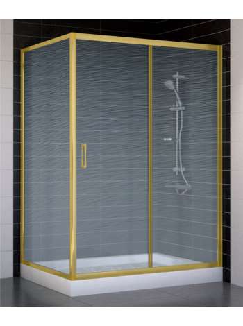 Душевой уголок Vegas Glass ZP+ZPV 130*90 09 02 профиль золото, стекло шиншилла