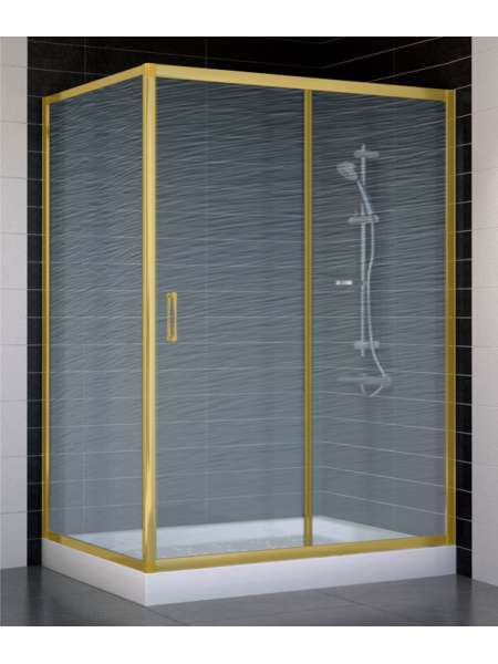 Душевой уголок Vegas Glass ZP+ZPV 130*90 09 02 профиль золото, стекло шиншилла