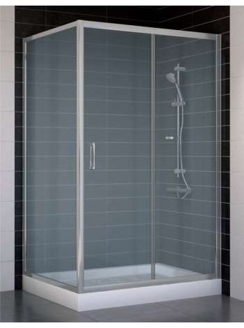Душевой уголок Vegas Glass ZP+ZPV 110*90 07 10 профиль матовый хром, стекло сатин