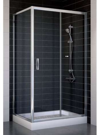 Душевой уголок Vegas Glass ZP+ZPV 100*70 08 01 профиль глянцевый хром, стекло прозрачное