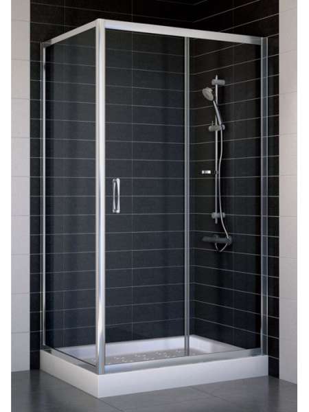 Душевой уголок Vegas Glass ZP+ZPV 100*70 08 01 профиль глянцевый хром, стекло прозрачное
