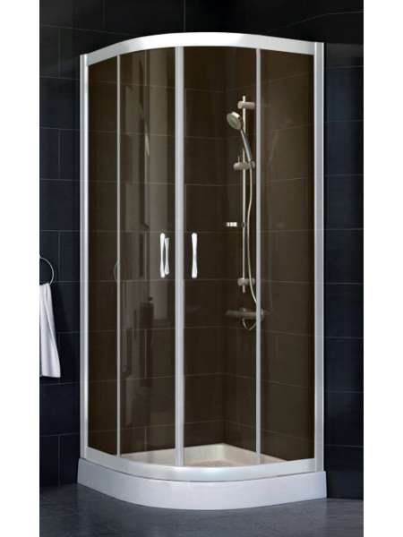 Душевой уголок Vegas Glass ZS 0080 01 05 профиль белый, стекло бронза