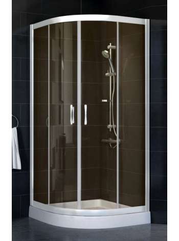 Душевой уголок Vegas Glass ZS 0100 01 05 профиль белый, стекло бронза