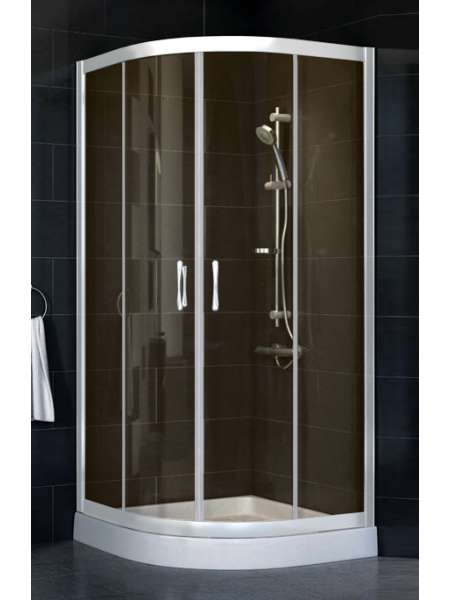 Душевой уголок Vegas Glass ZS 0100 01 05 профиль белый, стекло бронза