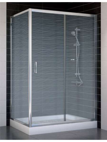 Душевой уголок Vegas Glass ZP+ZPV 120*70 08 02 профиль глянцевый хром, стекло шиншилла