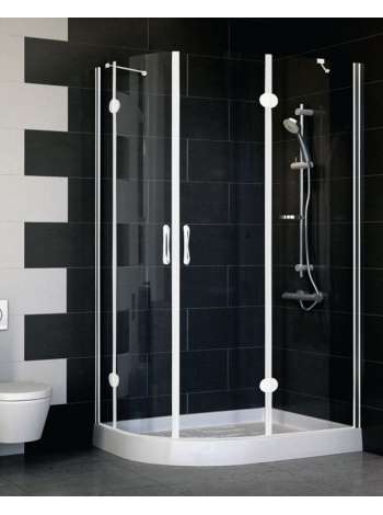 Душевой уголок Vegas Glass AFS-F 110*80 01 01 R профиль белый, стекло прозрачное