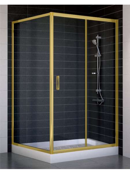 Душевой уголок Vegas Glass ZP+ZPV 110*100 09 01 профиль золото, стекло прозрачное