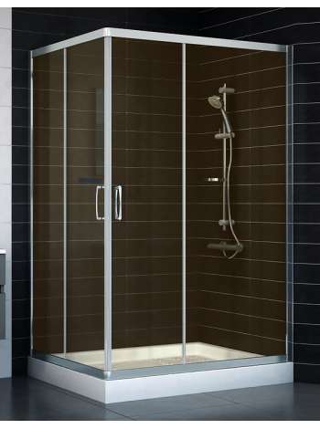 Душевой уголок Vegas Glass ZA-F 0120*100 08 05 профиль глянцевый хром, стекло бронза