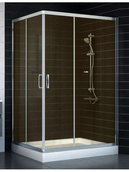 Душевой уголок Vegas Glass ZA-F 0120*100 08 05 профиль глянцевый хром, стекло бронза