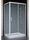 Душевой уголок Vegas Glass ZP+ZPV 100*70 01 02 профиль белый, стекло шиншилла