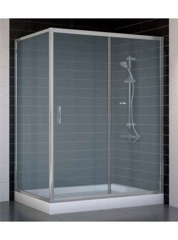 Душевой уголок Vegas Glass ZP+ZPV 140*90 07 10 профиль матовый хром, стекло сатин