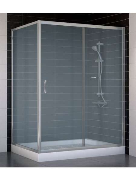 Душевой уголок Vegas Glass ZP+ZPV 140*90 07 10 профиль матовый хром, стекло сатин