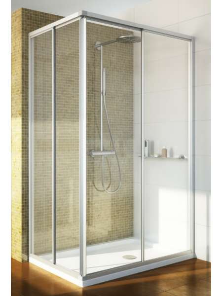 Душевой уголок GuteWetter Practic Rectan GK-422 правая 85x70 см стекло бесцветное, профиль матовый хром