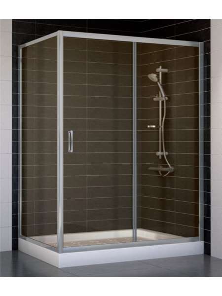 Душевой уголок Vegas Glass ZP+ZPV 140*80 07 05 профиль матовый хром, стекло бронза