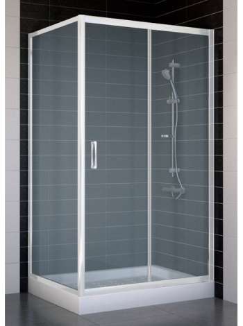 Душевой уголок Vegas Glass ZP+ZPV 100*80 01 10 профиль белый, стекло сатин
