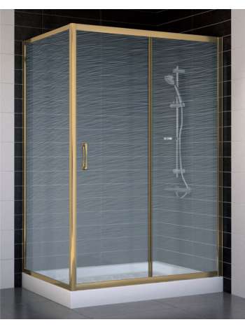 Душевой уголок Vegas Glass ZP+ZPV 120*80 05 02 профиль бронза, стекло шиншилла