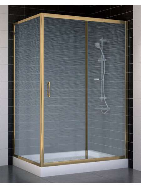 Душевой уголок Vegas Glass ZP+ZPV 120*80 05 02 профиль бронза, стекло шиншилла