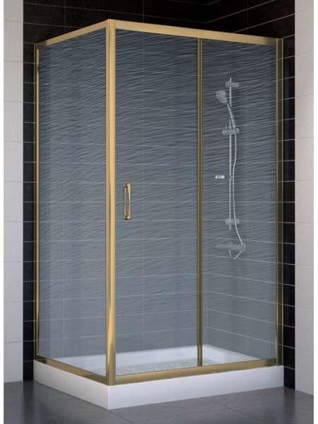 Душевой уголок Vegas Glass ZP+ZPV 100*90 05 02 профиль бронза, стекло шиншилла