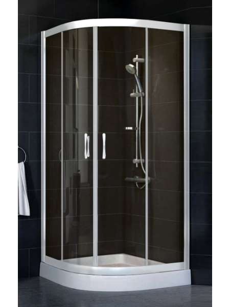 Душевой уголок Vegas Glass ZS-F 80*110 01 05 профиль белый, стекло бронза