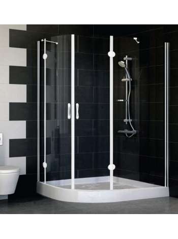 Душевой уголок Vegas Glass AFS-F 120*110 01 01 R профиль белый, стекло прозрачное