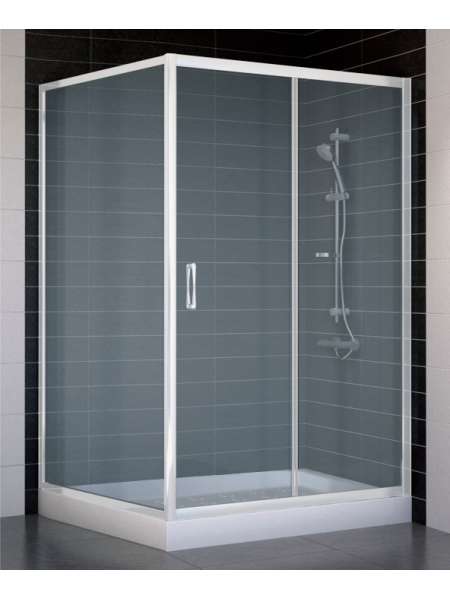 Душевой уголок Vegas Glass ZP+ZPV 120*100 01 10 профиль белый, стекло сатин