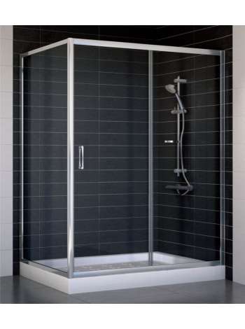 Душевой уголок Vegas Glass ZP+ZPV 140*90 08 01 профиль глянцевый хром, стекло прозрачное