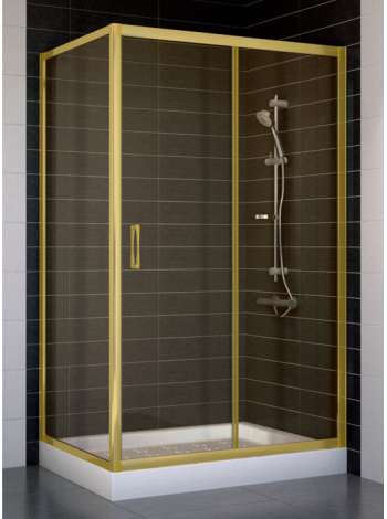 Душевой уголок Vegas Glass ZP+ZPV 110*70 09 05 профиль золото, стекло бронза